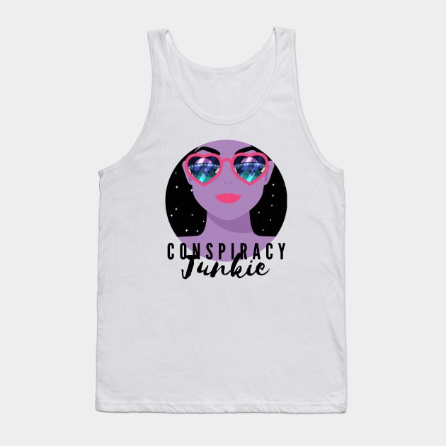 Conspiracy Junkie Tank Top by Cosmic Whale Co.